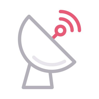 uydu vektör renk çizgisi simgesi