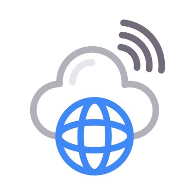 dünya vektör renk çizgisi simgesi