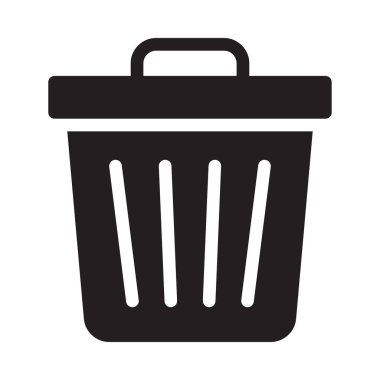 Çöp kutusu vektör simgesi düz simgesi