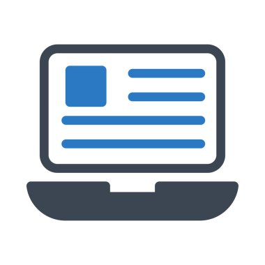 dizüstü bilgisayar vektörü renk simgesi