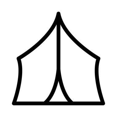 kamp vektörü ince çizgi simgesi