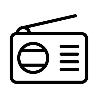 Fm vektör ince çizgi simgesi