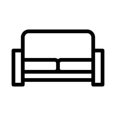 kanepe vektörü ince çizgi simgesi