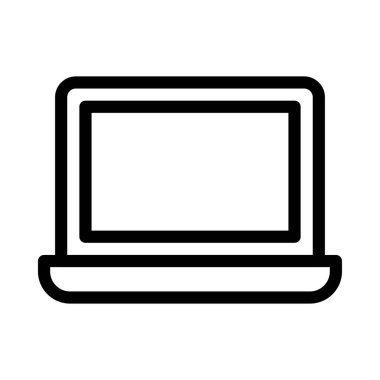 dizüstü bilgisayar vektörü ince çizgi simgesi