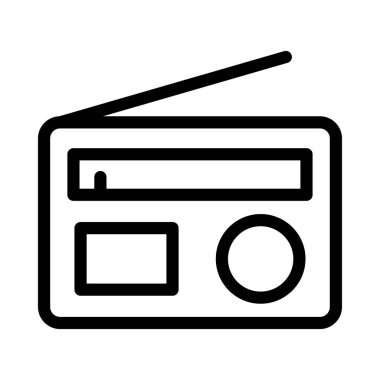 Fm vektör ince çizgi simgesi