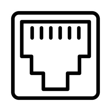 Ethernet vektör ince çizgi simgesi