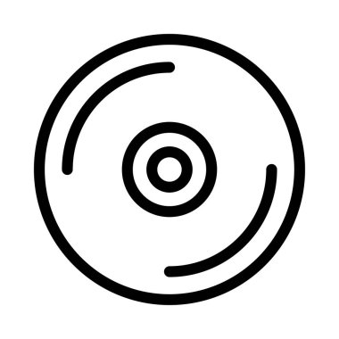 disk vektörü ince çizgi simgesi