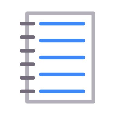 notepad vektör renk çizgisi simgesi