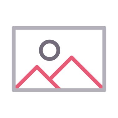 fotoğraf vektörü renk çizgisi simgesi