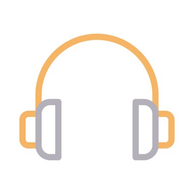 kulaklık vektör renk çizgisi simgesi