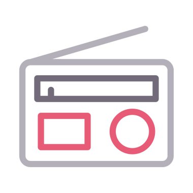 Fm vektör renk çizgisi simgesi