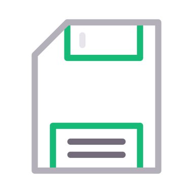 diskette vektör renk çizgisi simgesi
