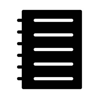 notepad vektör glyph düz simgesi