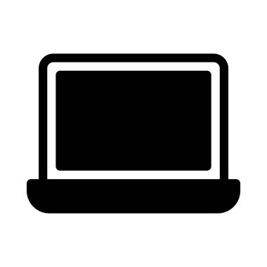 dizüstü bilgisayar vektörü glyph düz simgesi