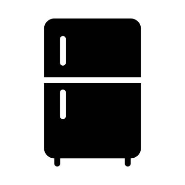 Buzdolabı vektörü glyph düz simgesi
