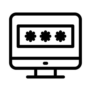 vektör ince çizgi simgesini kilitle