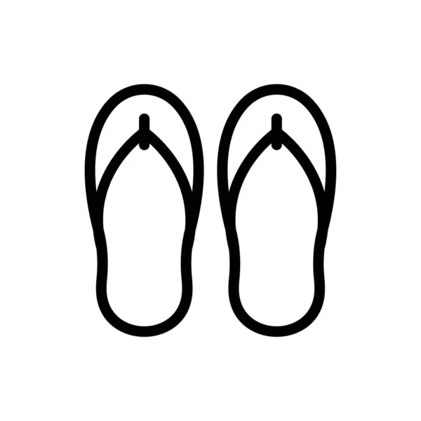 Flip Flop Vector Dunne Lijn Pictogram — Stockvector