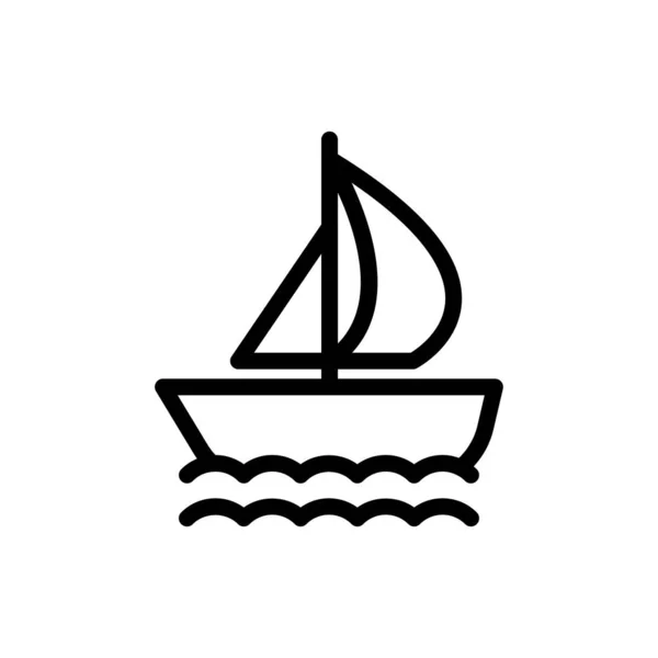 Корабель Вектор Тонка Лінія Значок — стоковий вектор
