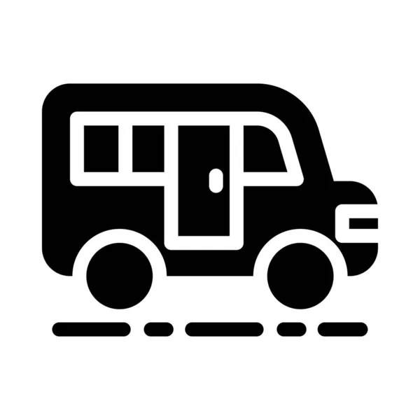 Vehicle Vetor Glyph Flat Icon — 스톡 벡터