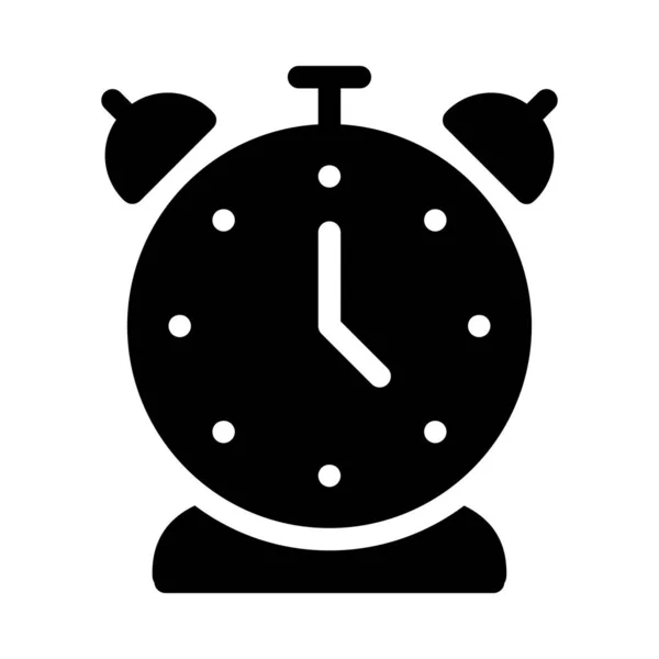 Horloge Vetor Glyphe Icône Plate — Image vectorielle