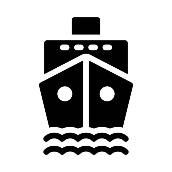 Ship Vetor Glyph Flat Icon — Stock Vector
