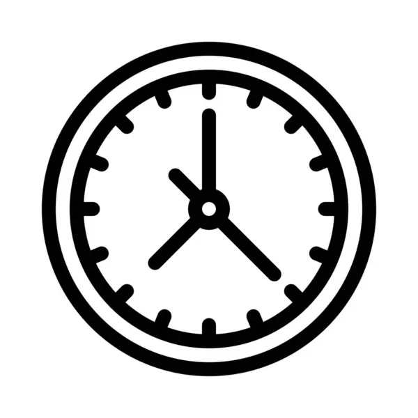 Uhr Vektor Dünne Linie Symbol — Stockvektor