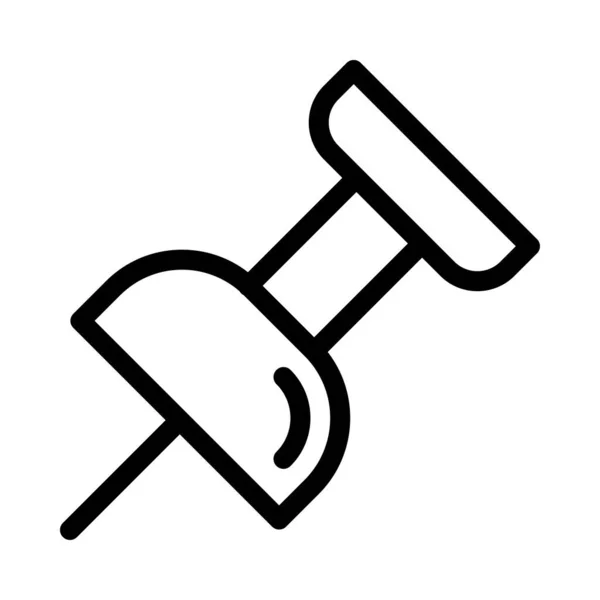 Pushpin Vektor Symbol Für Dünne Linien — Stockvektor