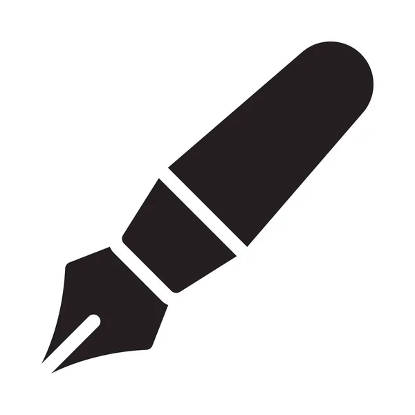 Stift Vektor Glyphen Flaches Symbol — Stockvektor