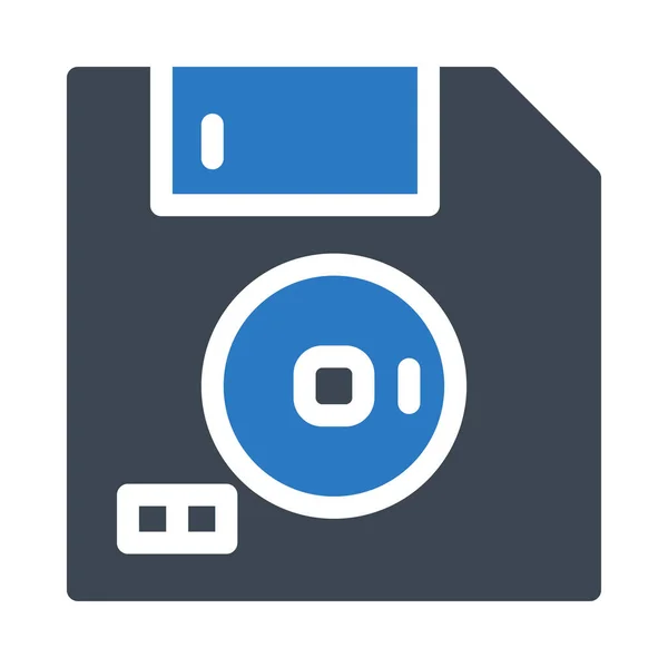 Diskette Vector Glyph Kleur Pictogram — Stockvector