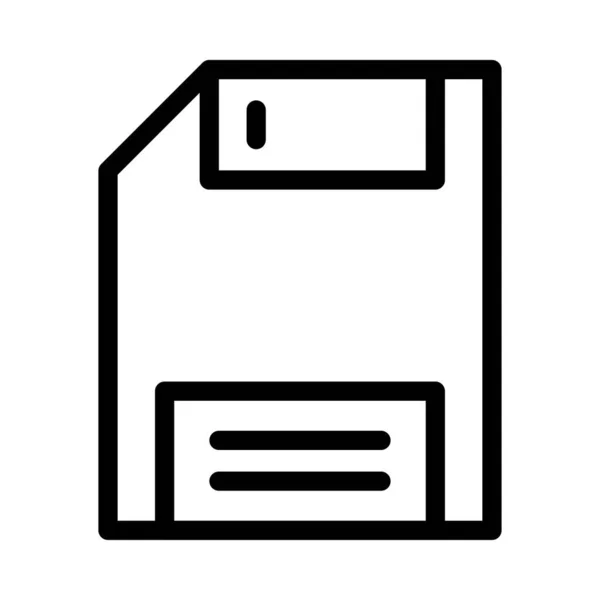 Diskette Vector Thin Line Icon — Stock Vector