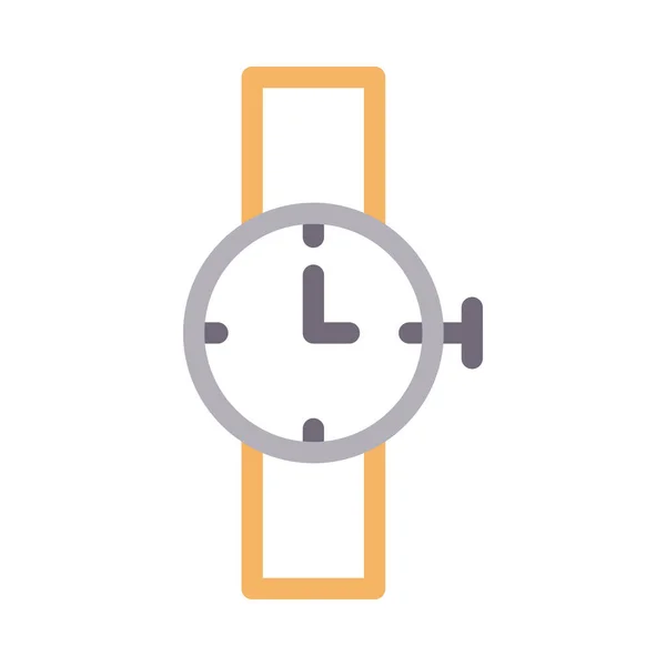 Horloge Vector Kleur Lijn Pictogram — Stockvector