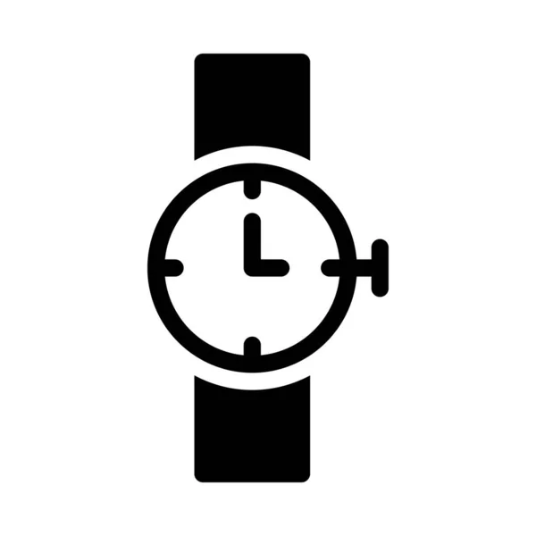 Zegarek Wektor Glif Płaski Ikona — Wektor stockowy