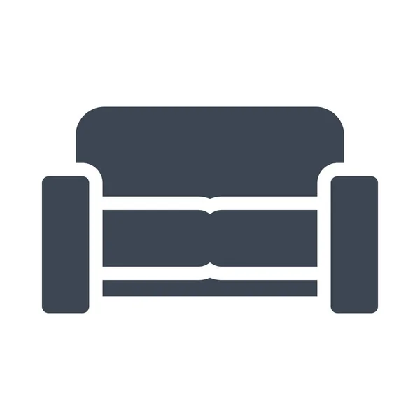 Couch Vector Glyph Flat Icon — Stock Vector