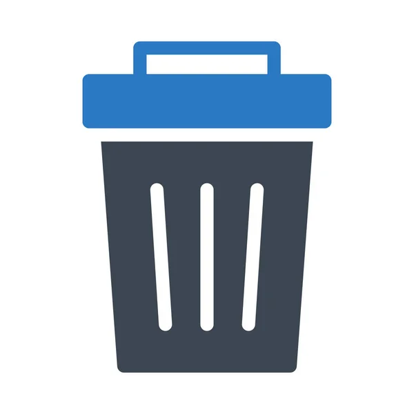 Trashcan Vector Glyph Kleur Pictogram — Stockvector