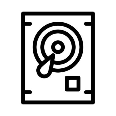 depolama vektörü ince çizgi simgesi