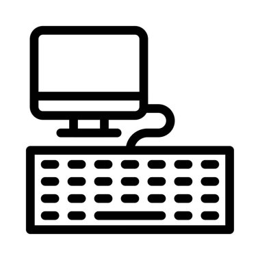 Klavye vektörü ince çizgi simgesi