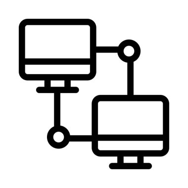 bağlantı vektörü ince çizgi simgesi