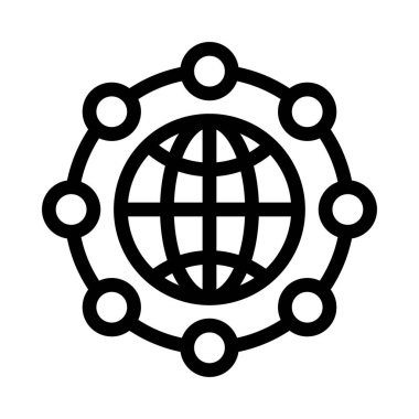 bağlantı vektörü ince çizgi simgesi