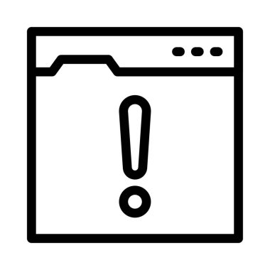 Uyarı vektörü ince çizgi simgesi