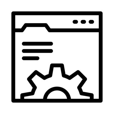 tarayıcı vektörü ince çizgi simgesi