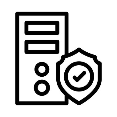 Güvenlik vektörü ince çizgi simgesi