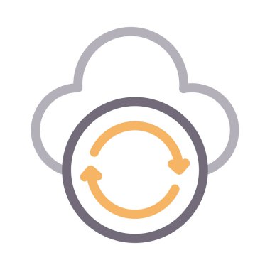 bulut vektör renk çizgisi simgesi