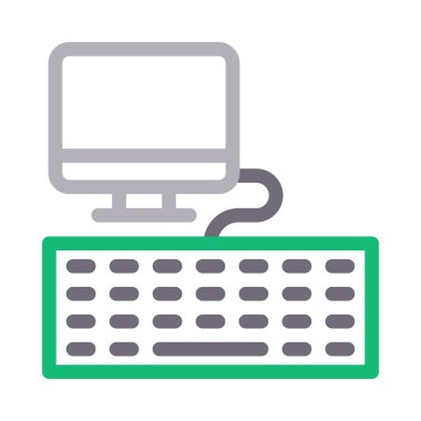 Klavye vektör renk çizgisi simgesi