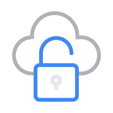 bulut vektör renk çizgisi simgesi