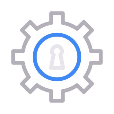 vektör renk çizgi simgesini kilitle