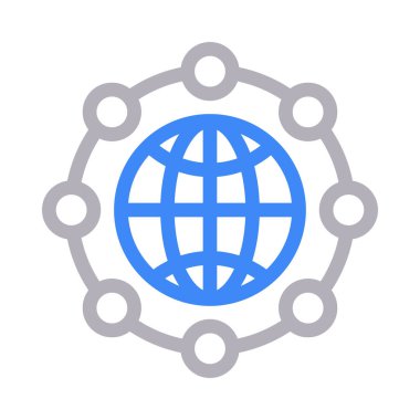 bağlantı vektörü renk çizgisi simgesi