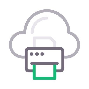 bulut vektör renk çizgisi simgesi