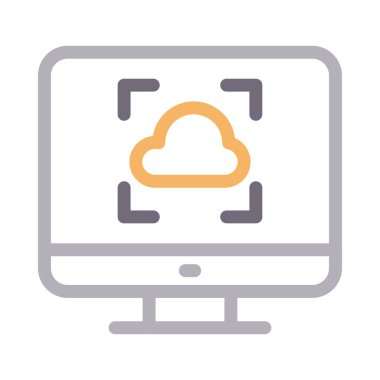 bulut vektör renk çizgisi simgesi