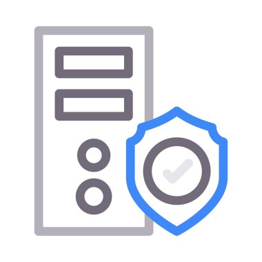 güvenlik vektörü renk çizgisi simgesi