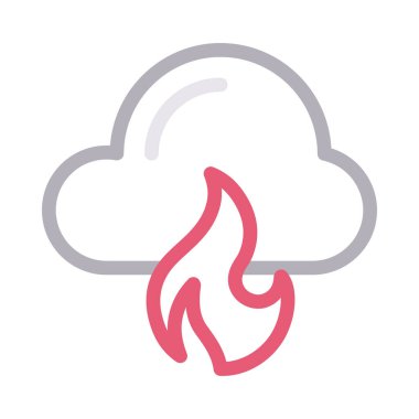 bulut vektör renk çizgisi simgesi